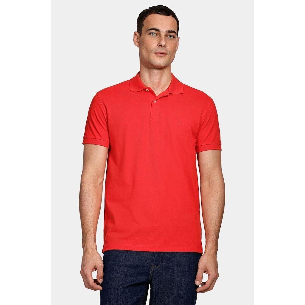 Polo Básica Piquet Vermelho Cereja