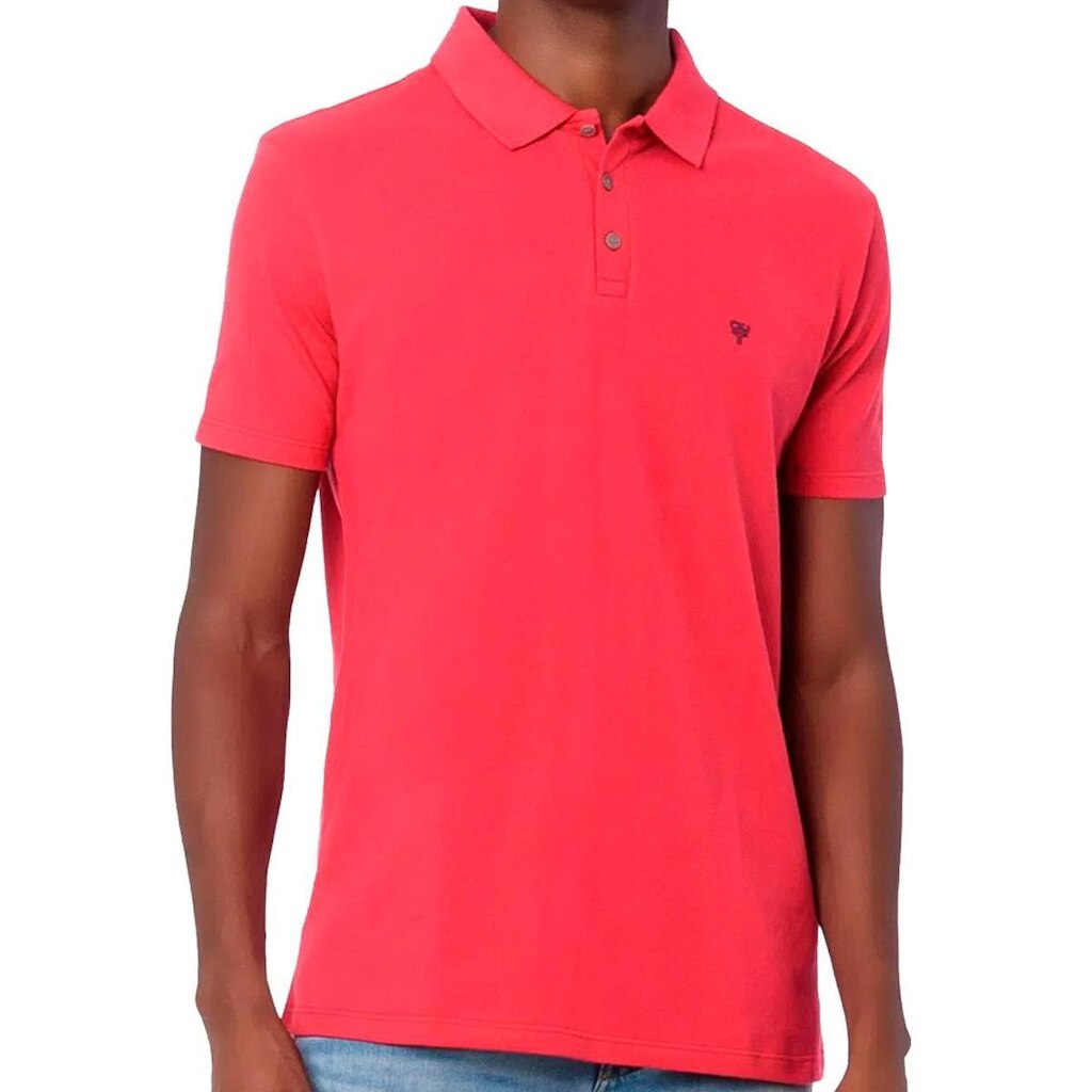 Polo Calvin Klein Masculina Omega Logo Rosa Cerise