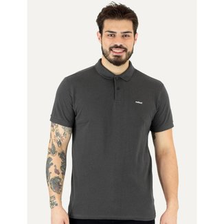 Polo Colcci Masculina Piquet Orange Logo Dark Chumbo