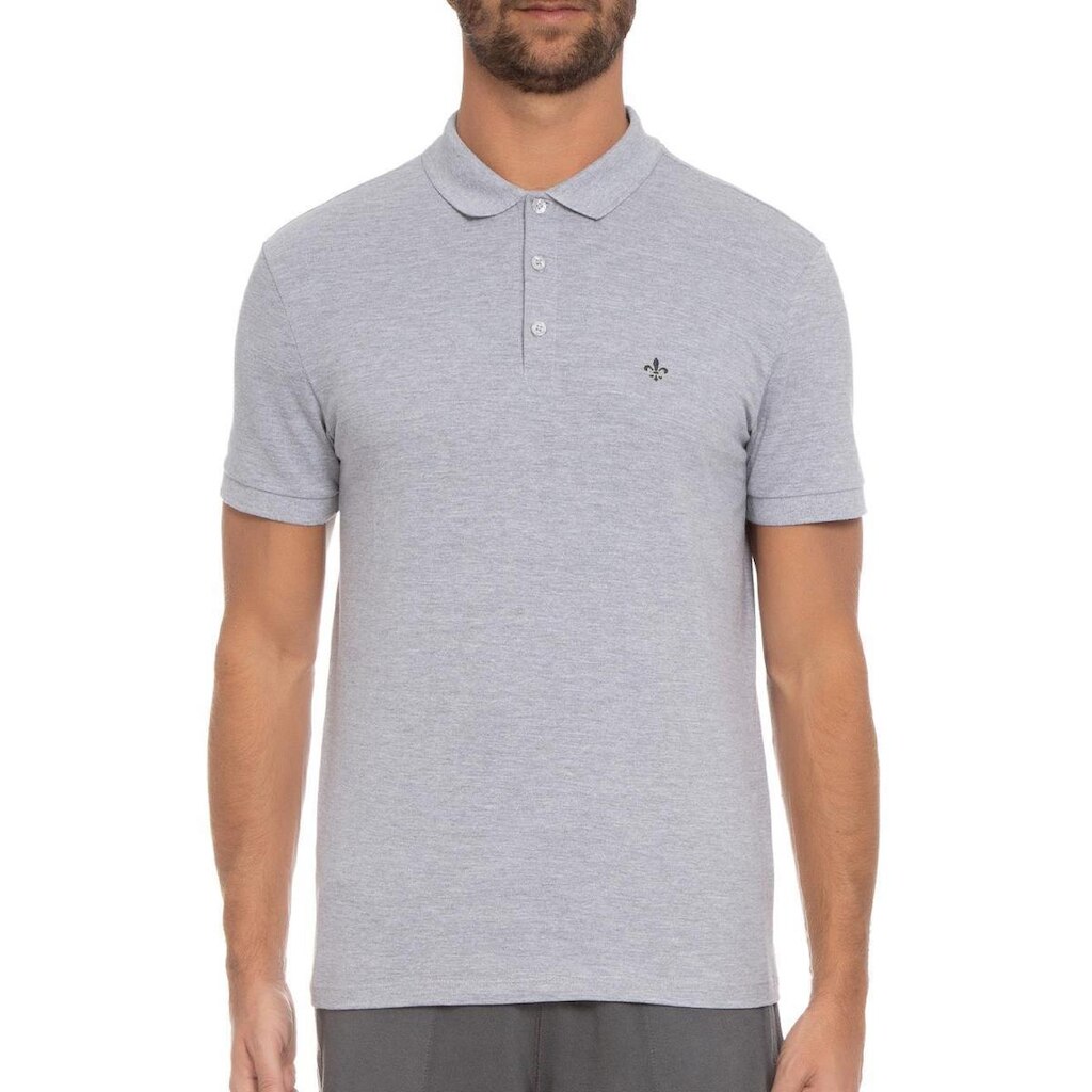 Polo Dudalina Masculina Essentials Extra Cotton Cinza Mescla
