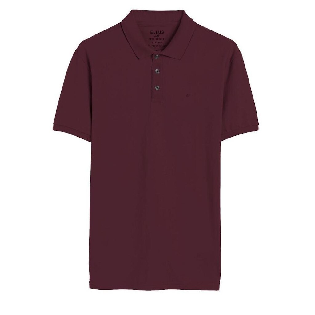 Polo Ellus Piquet e Asa Classic Masculina Bordô Escuro