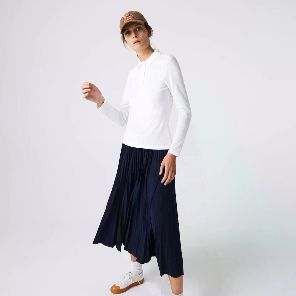 Polo Feminina Lacoste Slim Fit Em Piqué Com Stretch