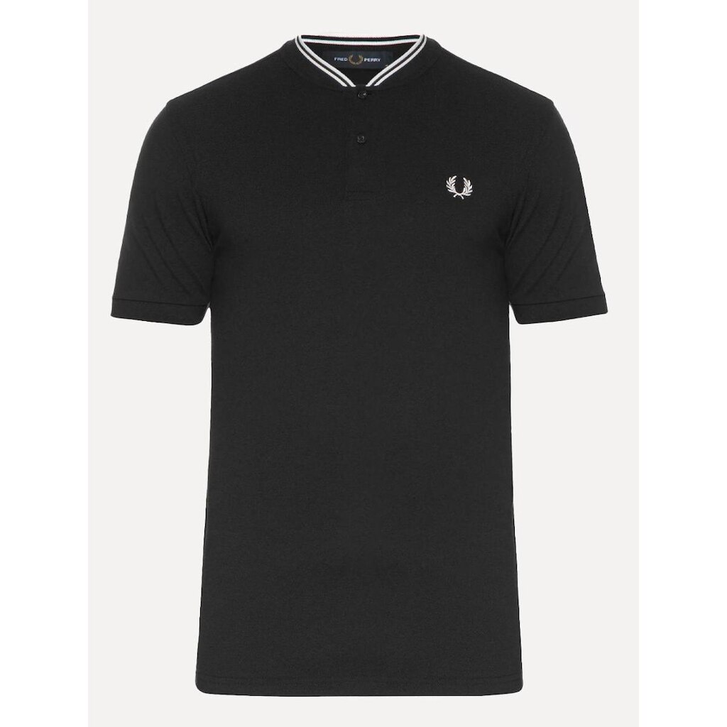 Polo Fred Perry Masculina Bomber Collar Pique Preta