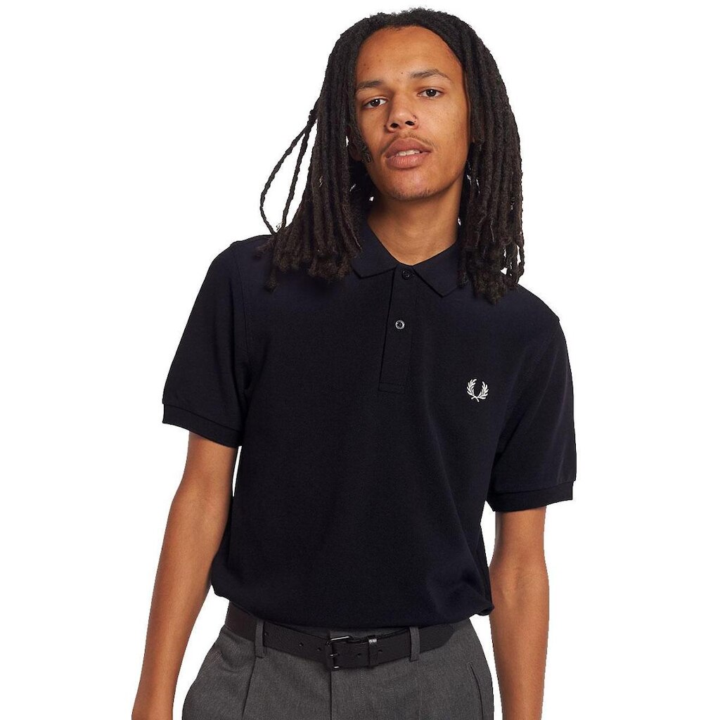 Polo Fred Perry Masculina Regular Piquet Plain Logo Azul Marinho
