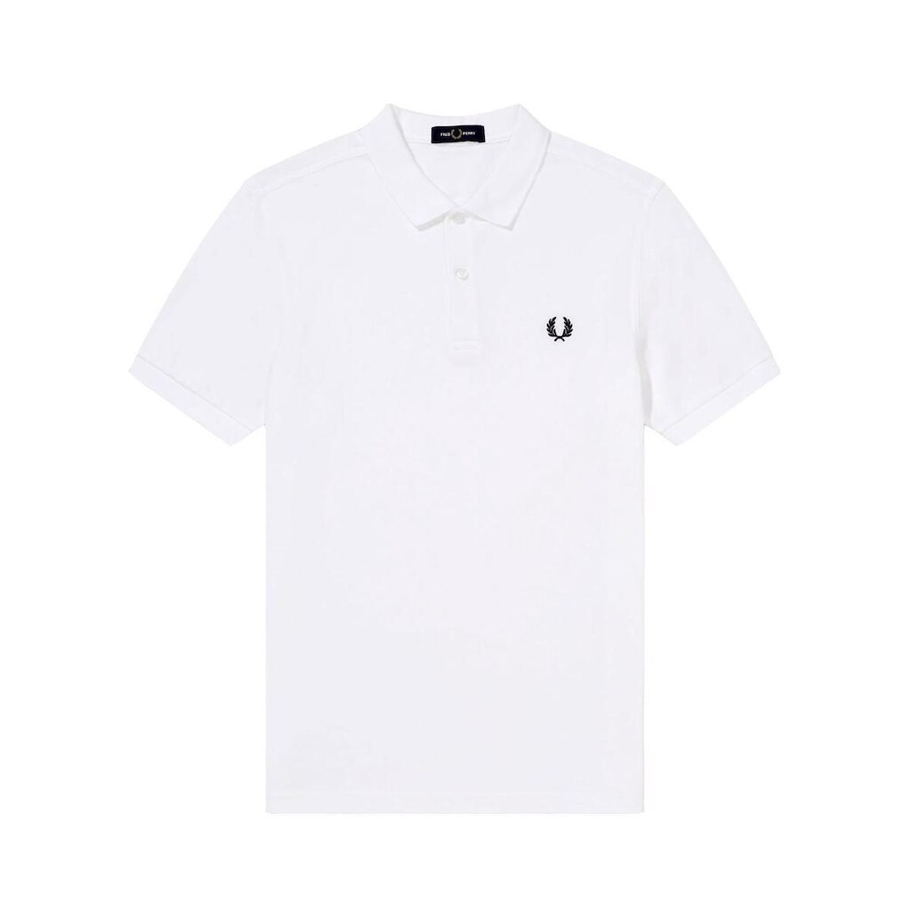 Polo Fred Perry Masculina Regular Piquet Plain Logo Branca