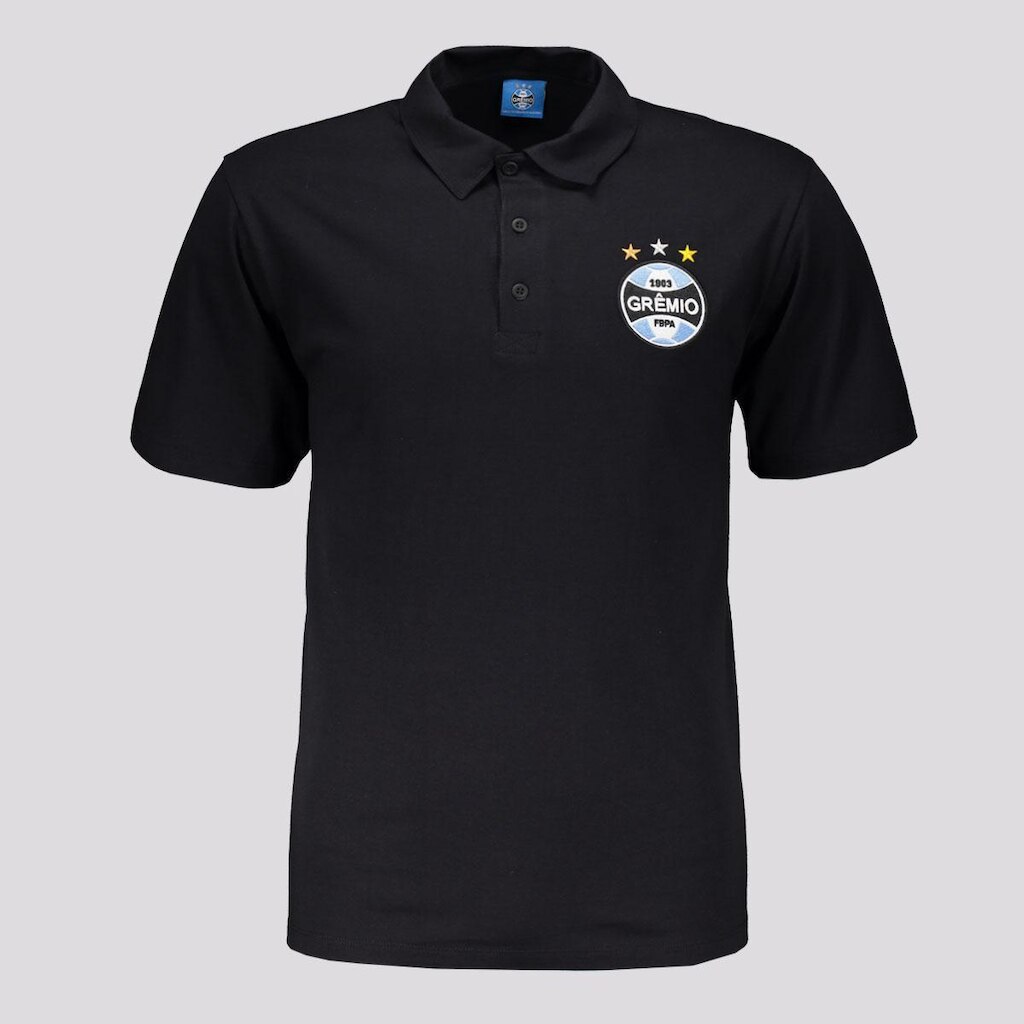 Polo Grêmio Escudo GFBPA Preta