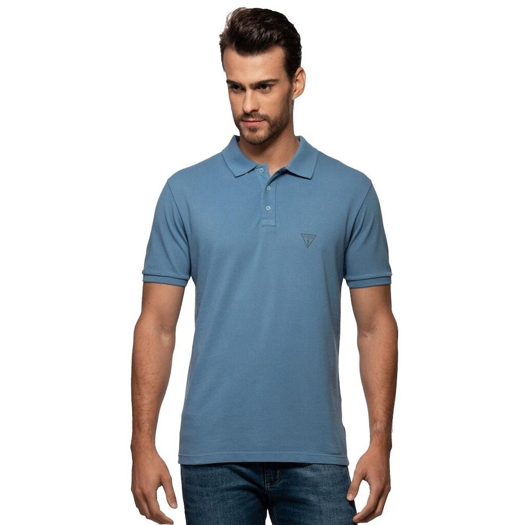 Polo Guess Masculina Piquet Rigel Blue Azul Índigo