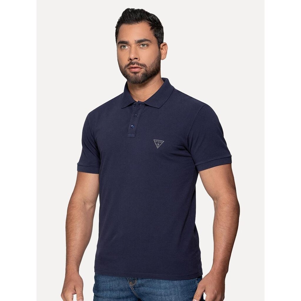 Polo Guess Piquet Azul Marinho