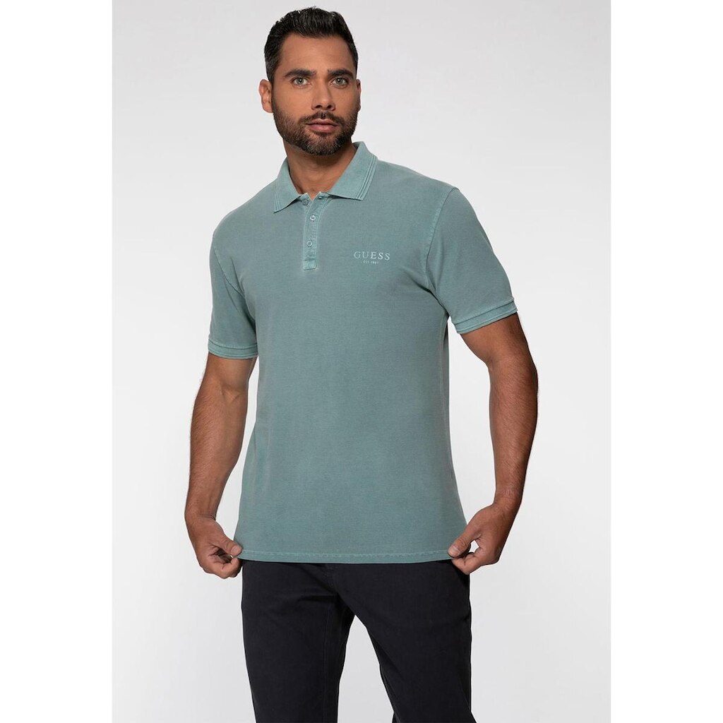 Polo Guess Silk Relevo Est 1981 Azul