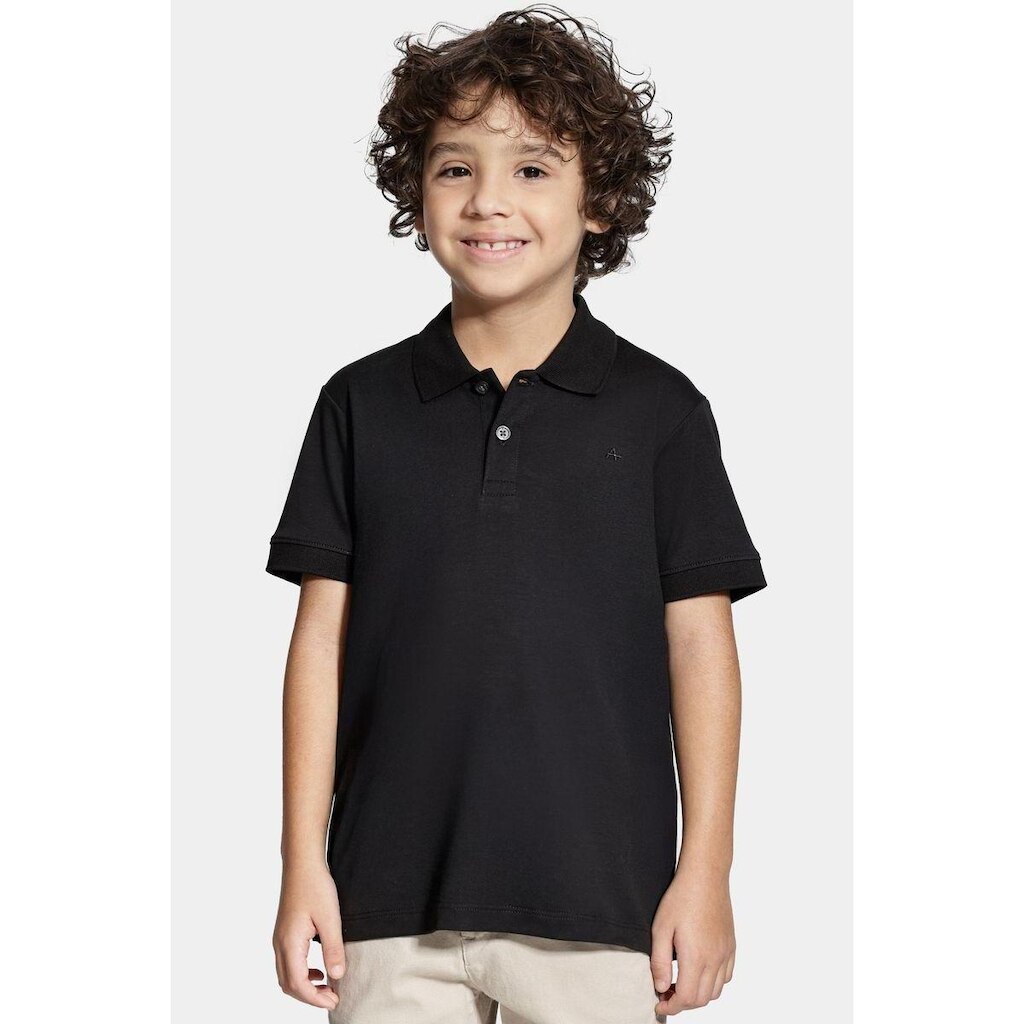 Polo Infantil Aramis Pima Interlock Preto