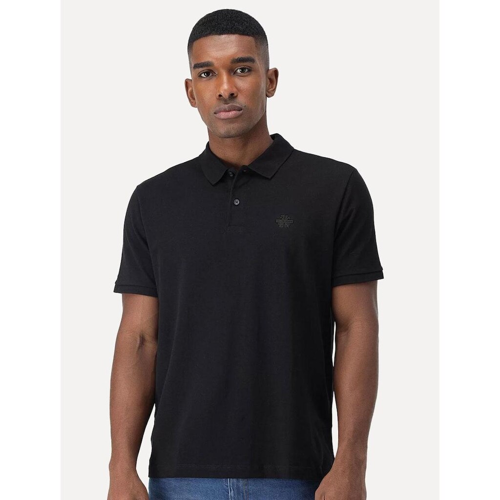 Polo John John Masculina Light Transfer Preta