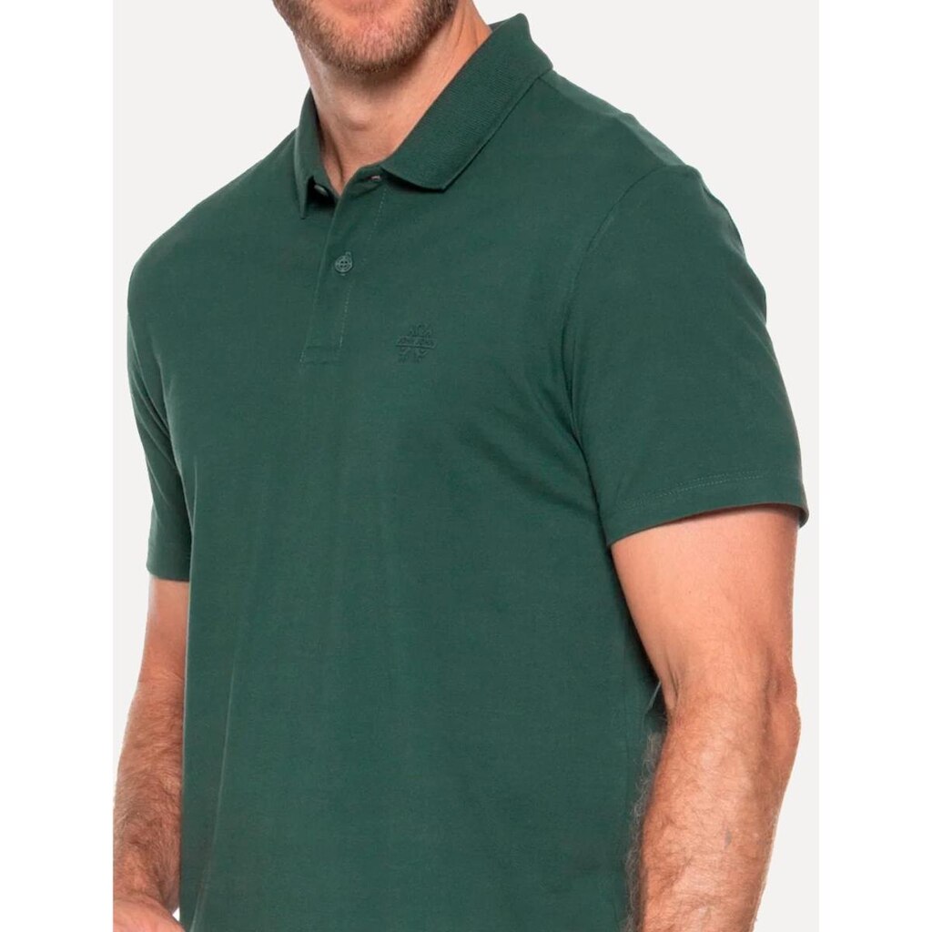 Polo John John Masculina Light Transfer Verde Escuro