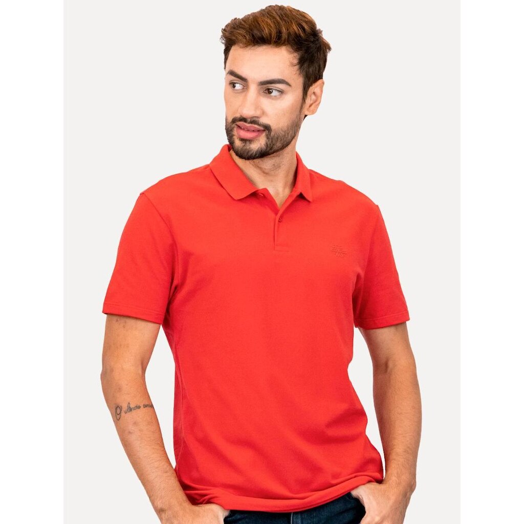 Polo John John Masculina Light Transfer Vermelha