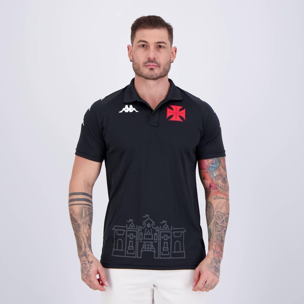 Polo Kappa Vasco Supporter 2024 Preta