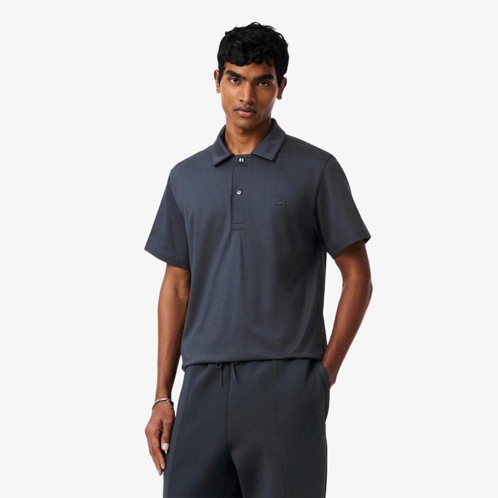 Polo Lacoste bordada de gola aberta de caimento clássico Paris