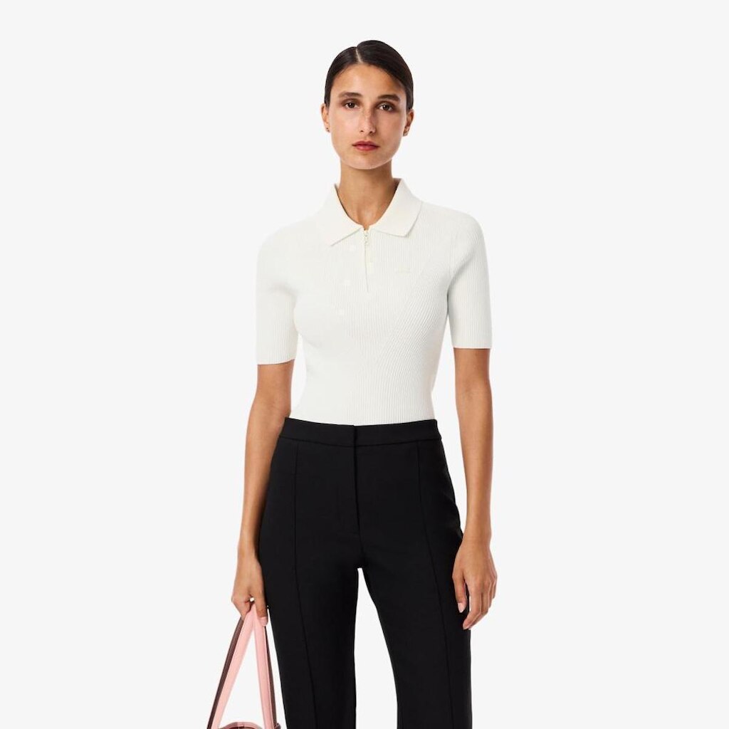 Polo Lacoste  em Tricô Canelado 3D