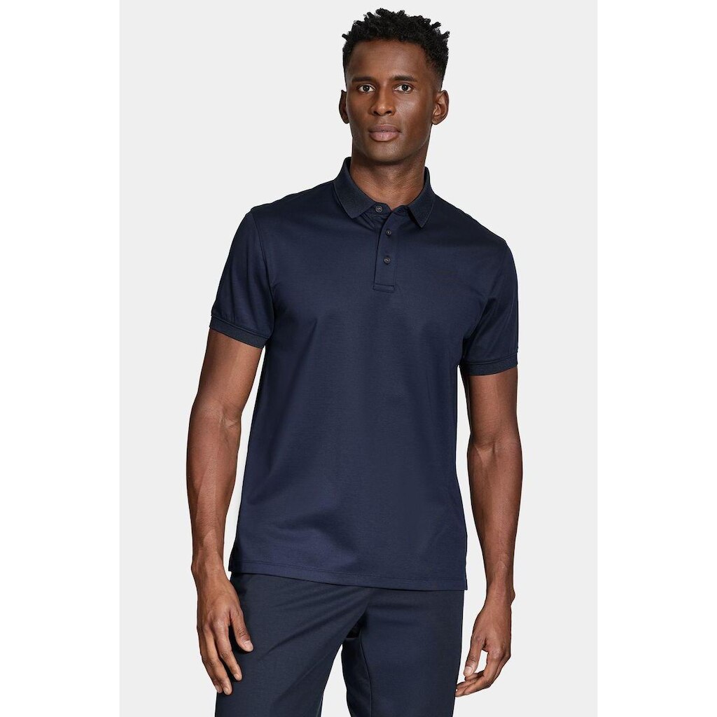 Polo Manga Curta Aramis Mercerized Interlock Navy