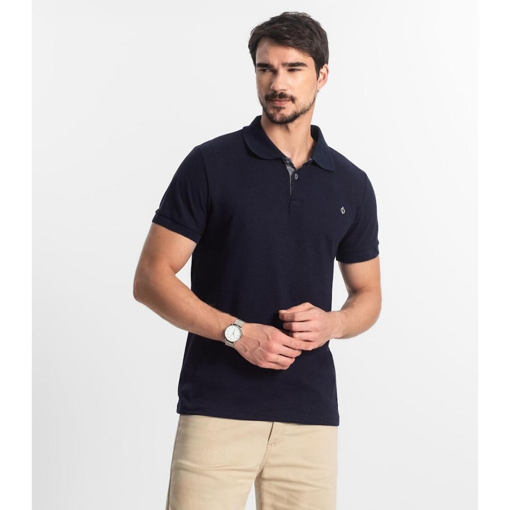 Polo Masculina Básica Diametro Azul