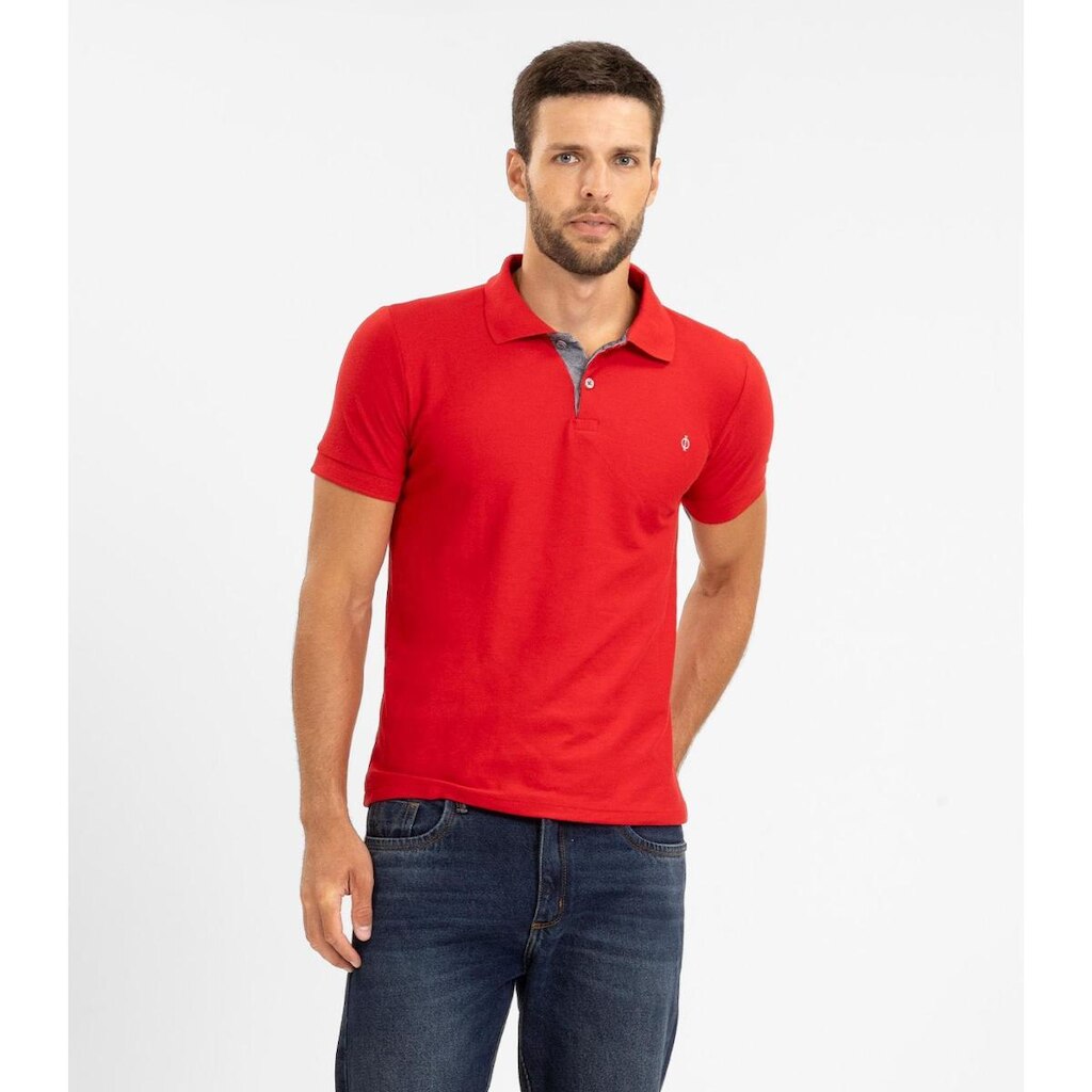 Polo Masculina Básica Diametro Vermelho