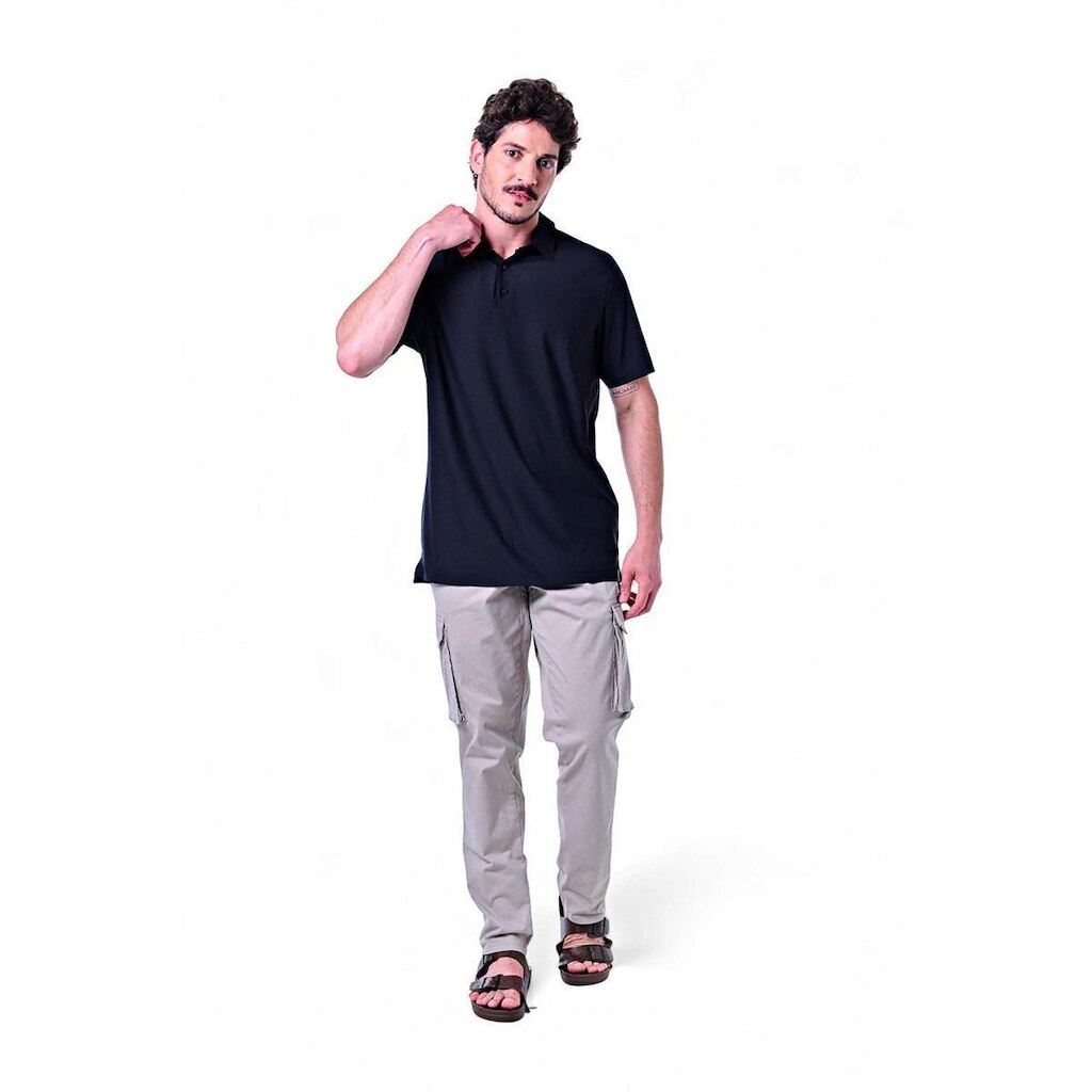 Polo Masculina Botão
