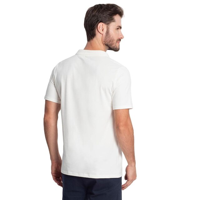 Polo Masculina Com Bolso Cotton Leve Diametro Bege