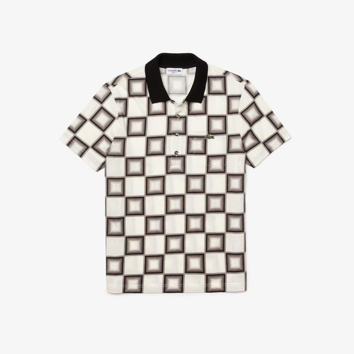 Polo masculina Lacoste x Ricky Regal Regular Fit em algodão xadrez