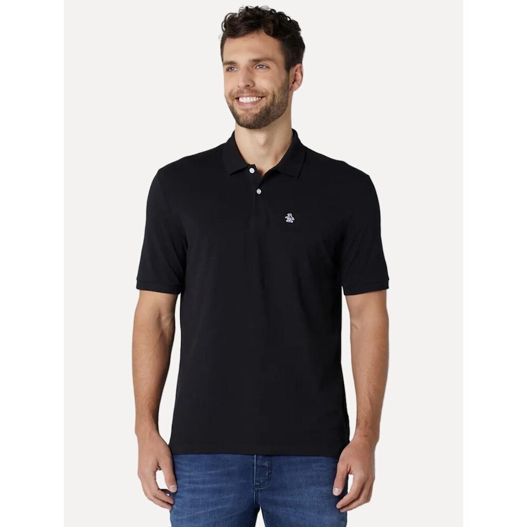 Polo Original Penguin Masculina Piquet Light Button Patch Preta