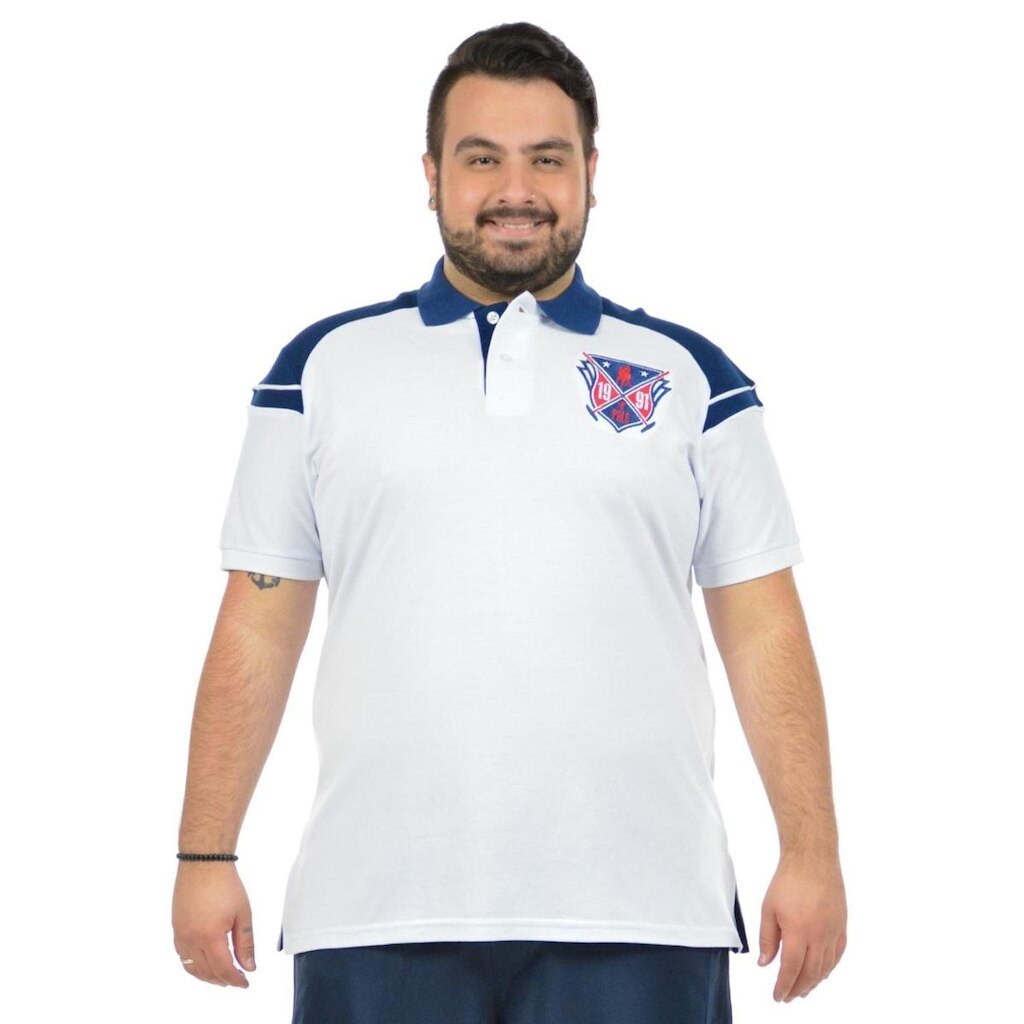 Polo rei plus size fenomenal Azul royal 50