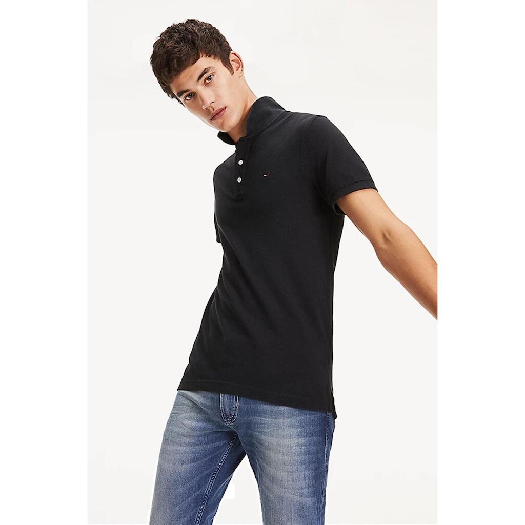Polo Tommy Jeans Clássica Preto Tam. GG
