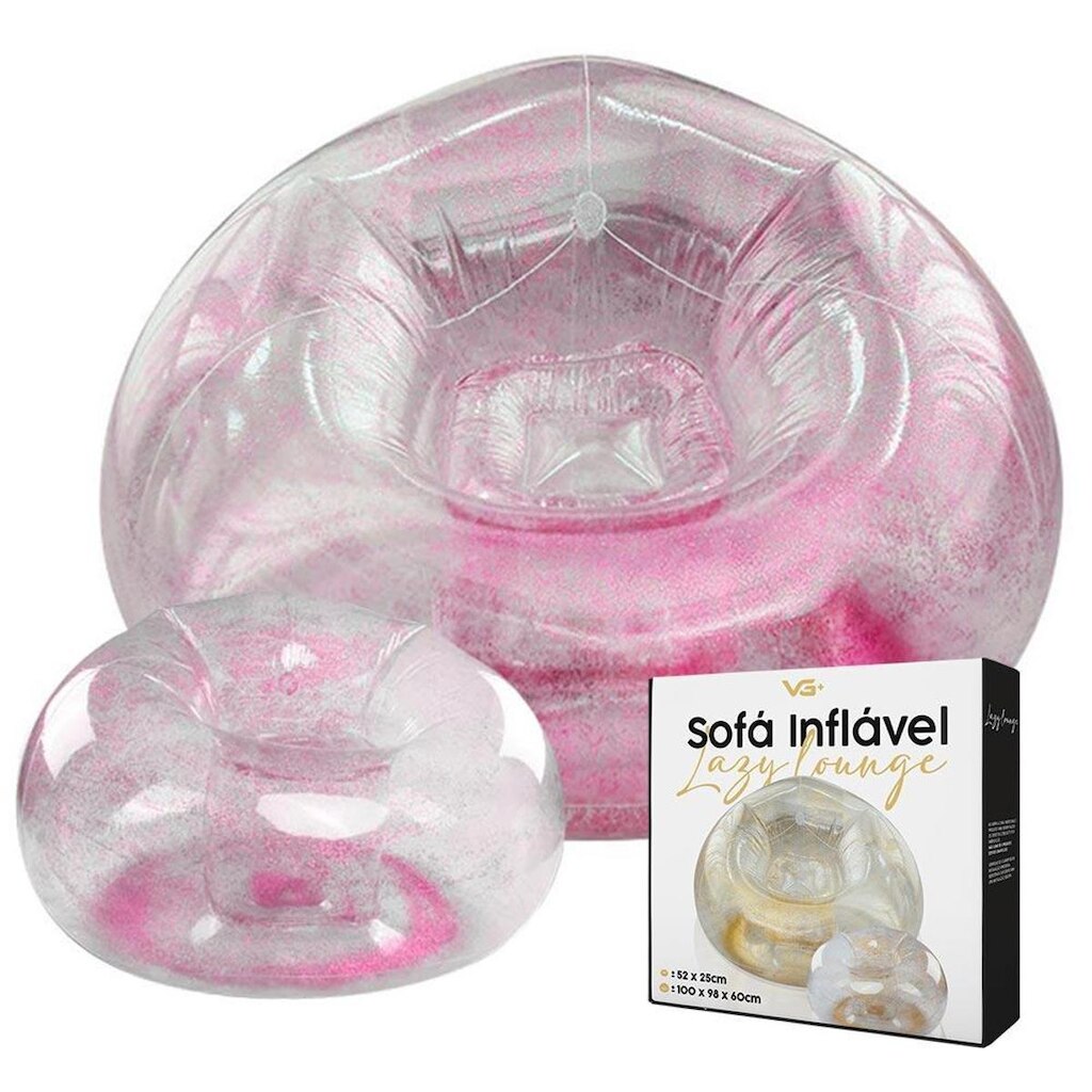 Poltrona Lazy Lounge Glitter Com Puff Vg+