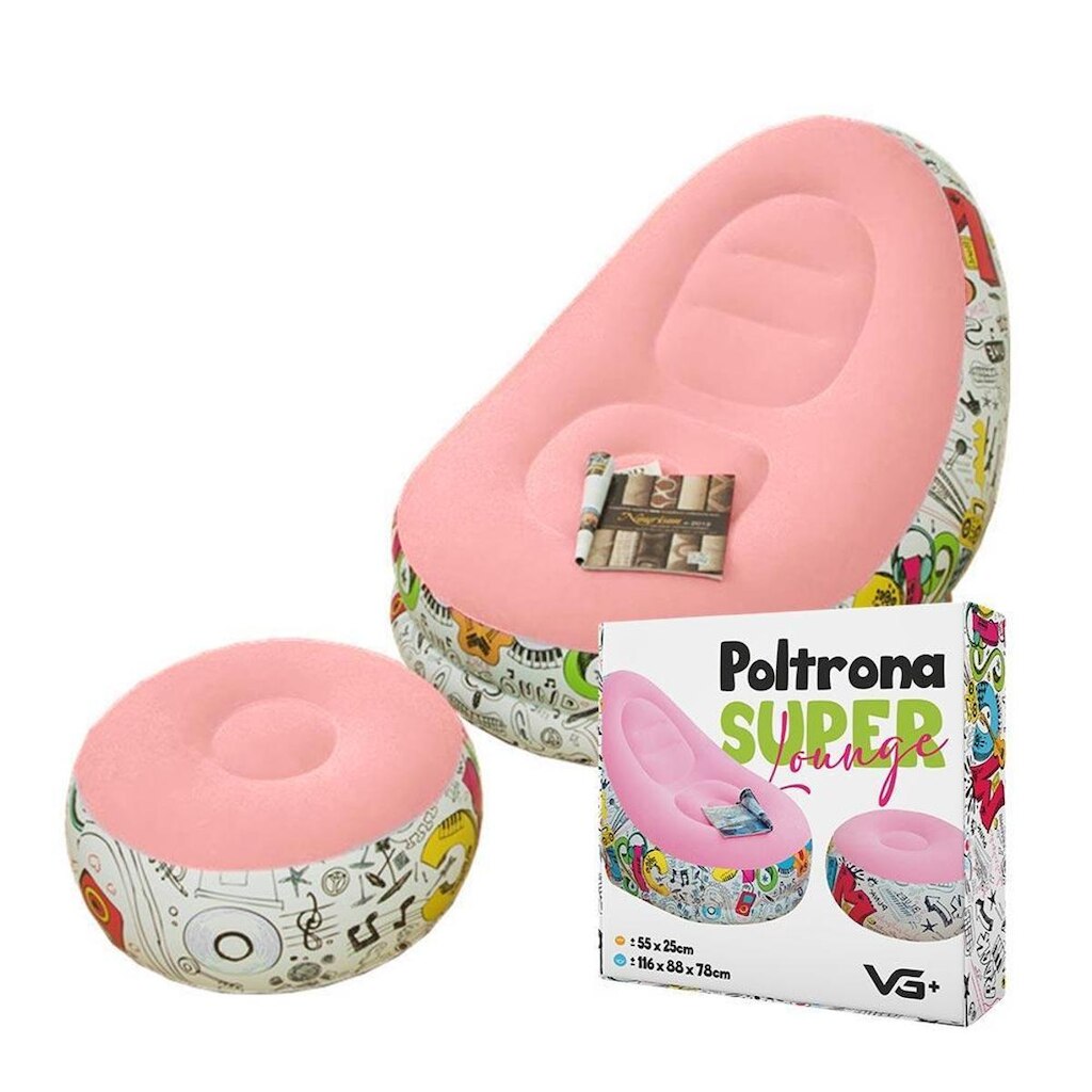Poltrona Super Lounge Grafite Com Puff Aveludado Vg+