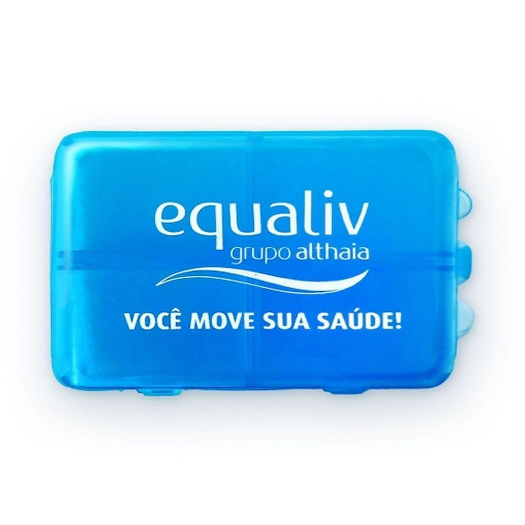 Porta Comprimido Plus - 8 Divisórias Azul - Equaliv