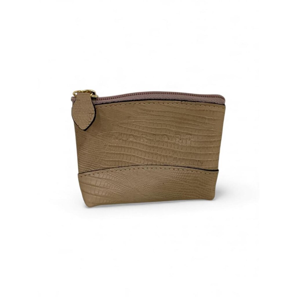 Porta-moedas Feminino De Couro Legítimo Mariart Pn10 Nude Croco