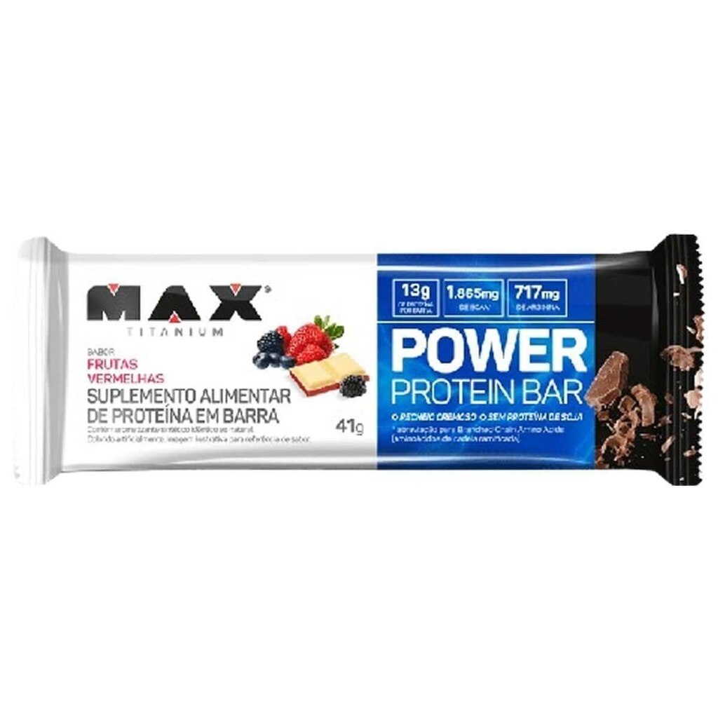 Power Protein Bar - 1 Unidade 41g Frutas Vermelhas - Max Titanium