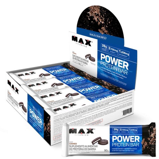 Power Protein Bar 8 Uni 90g Max Titanium Menor preço em Power Protein Bar 8 Uni 90g Max Titanium