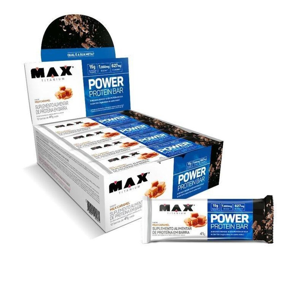 Power Protein Bar Caixa com 12 Unidades (492g)-Max Titanium