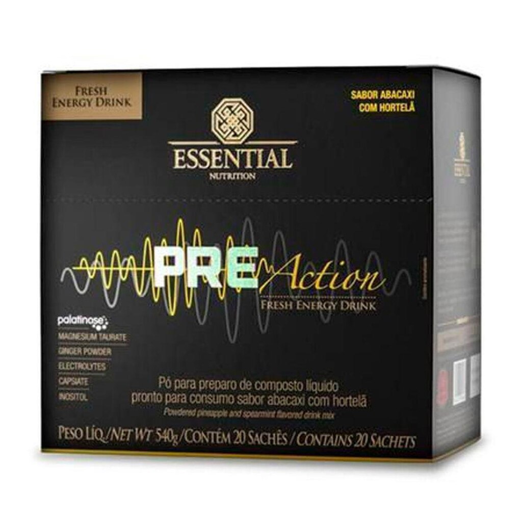 Pre-Action Energy Drink 27g (540g) 20 Unidades Essential