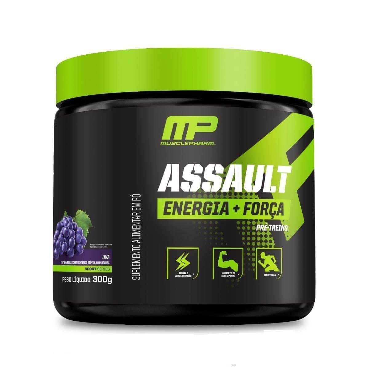 Pré Treino Assault é Bom PRÉ-TREINO ASSAULT 300G - MUSCLE PHARM-Morango - Morango | Netshoes
