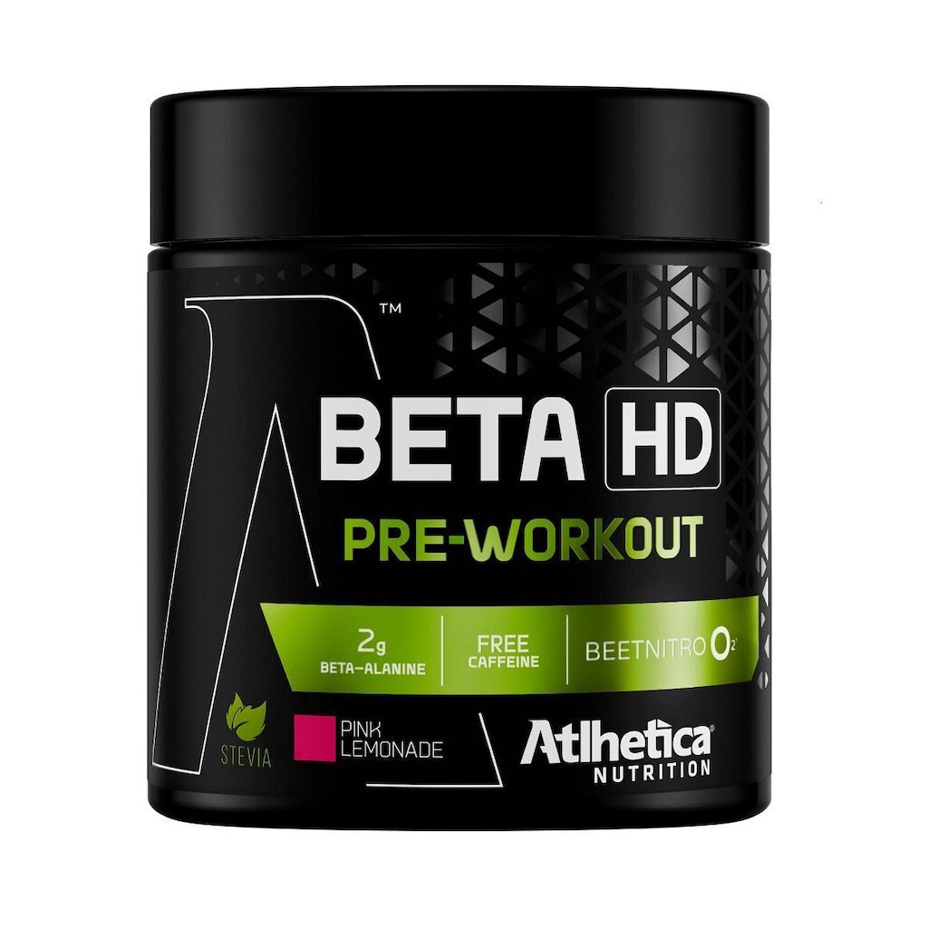 Pre Treino Beta Hd C/ Beta Alanina Sem Cafeína - Atlhetica Sabor Pink Lemonade - 240g