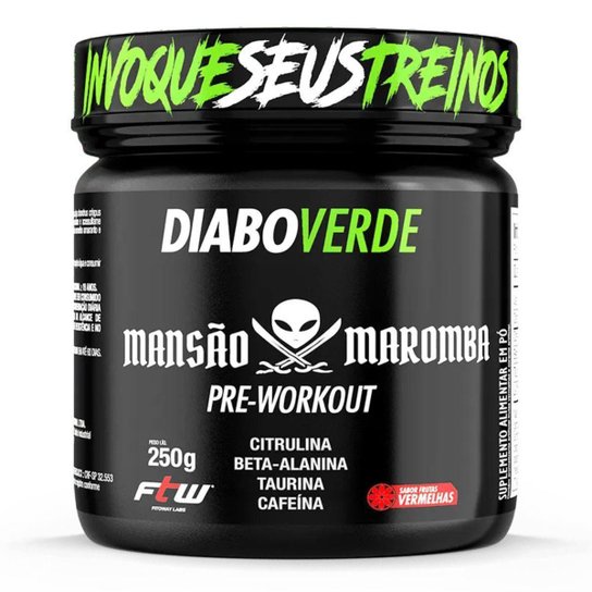 Pré Treino Diabo Verde Mansão Maromba 250g FTW Menor preço em Pré Treino Diabo Verde Mansão Maromba 250g FTW