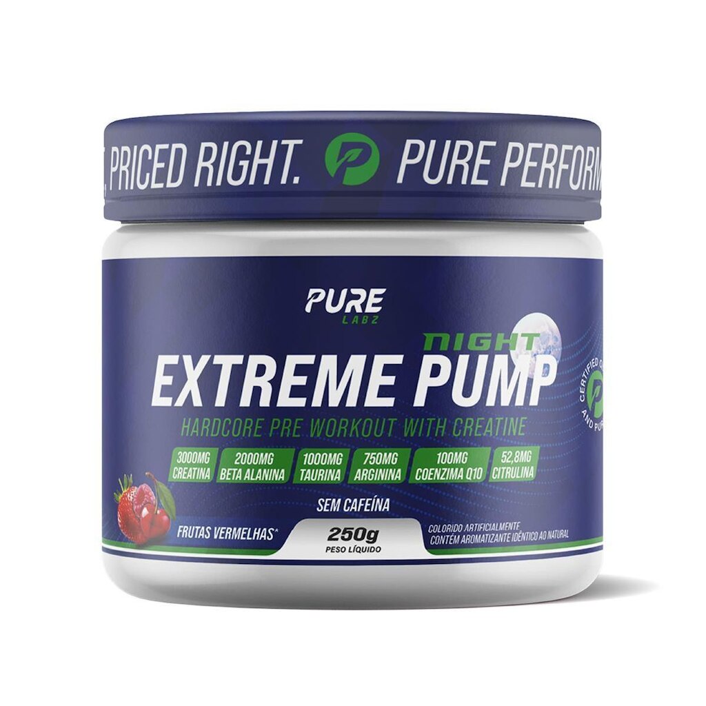 Pré Treino Extreme Pump Night S/ Cafeína 250g  Pure Athletic