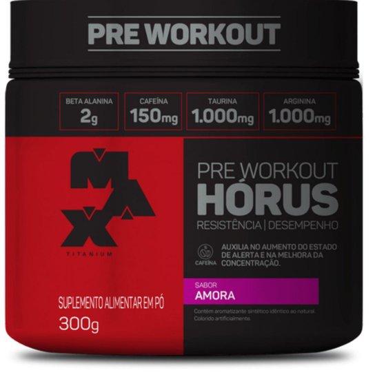 Pré Treino Horus 300g Amora Max Titanium Menor preço em Pré Treino Horus 300g Amora Max Titanium