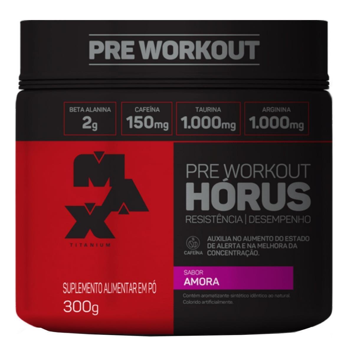 Pre Treino Horus Pre Workout Beta Alanina Amora 300g Max Titanium
