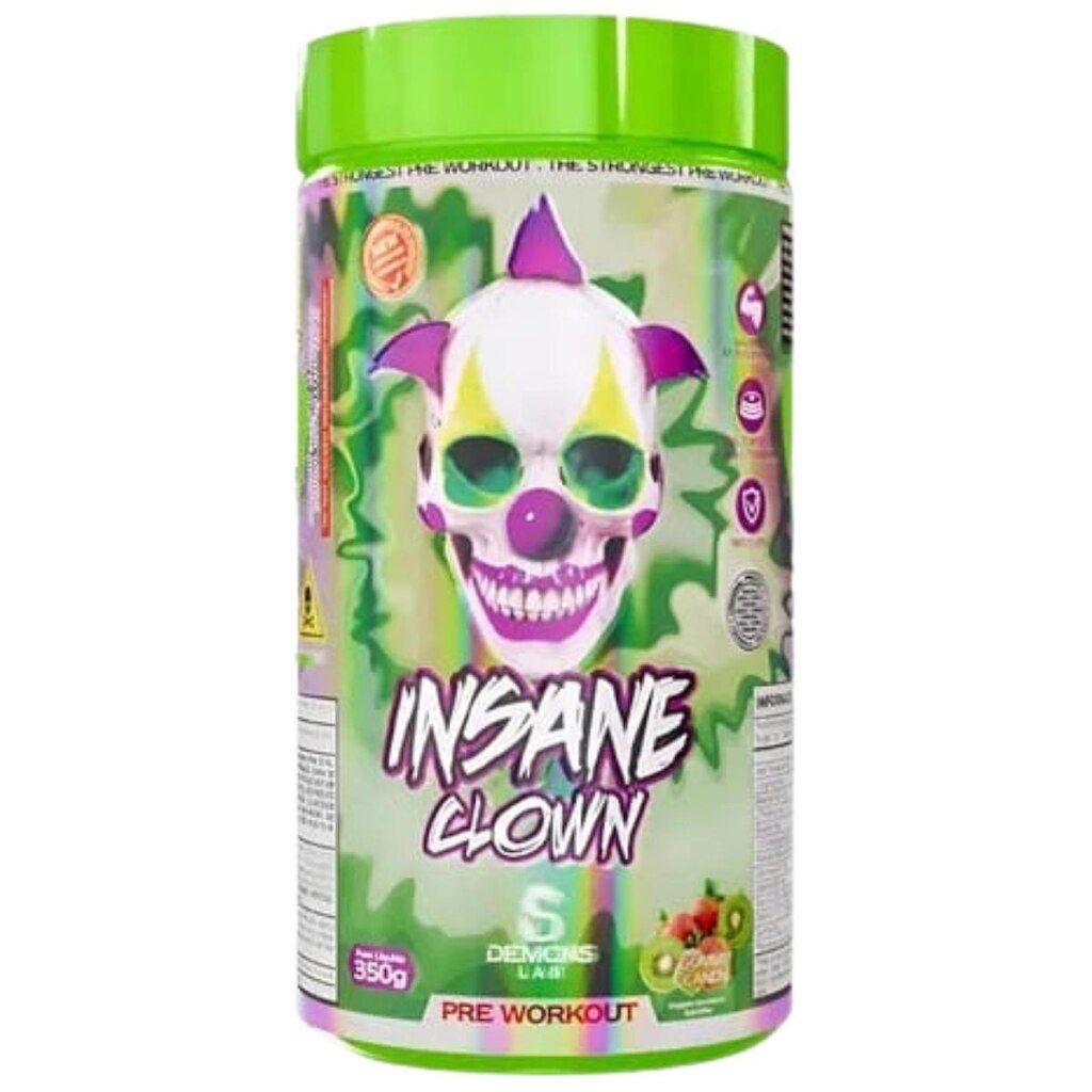 Pré Treino Insane Clown 350g Demons Lab - Sabor Morango com Kiwi