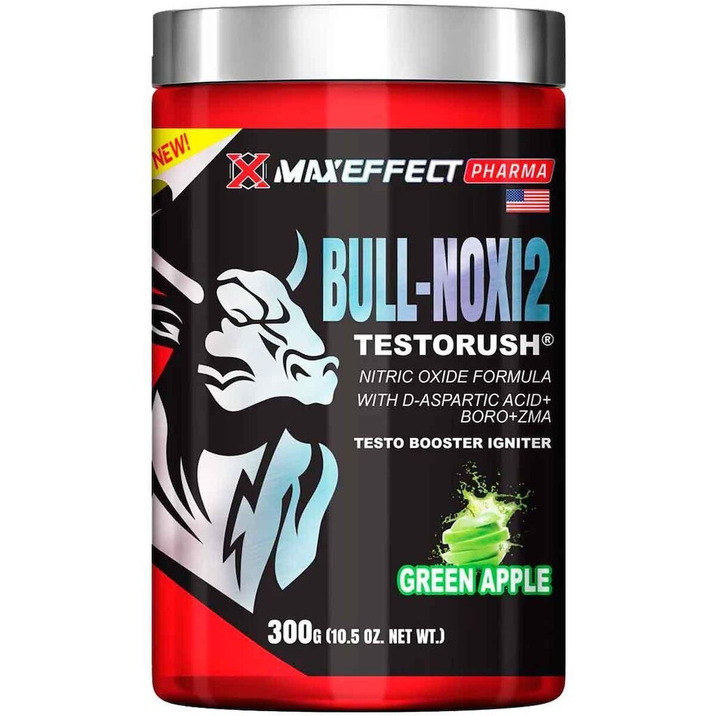 Pré Treino Maxeffect Pharma Bull-Noxi2 300g Sabor Maçã Verde
