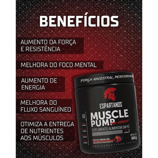 Pré Treino Muscle Pump Pre Workout 300g - Espartanos