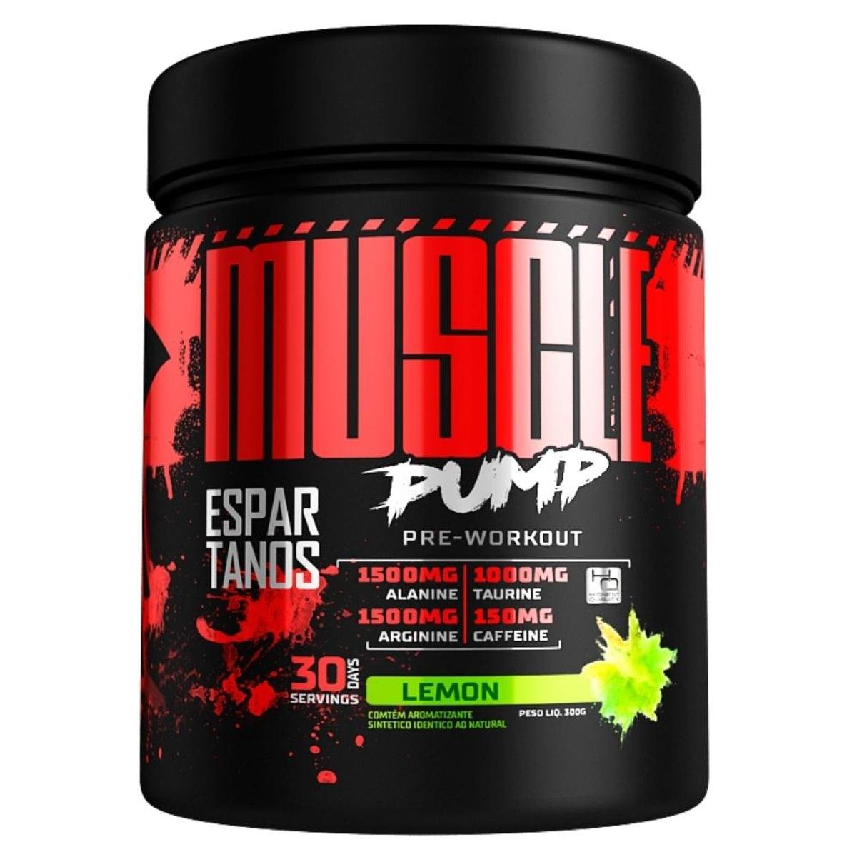 Pré Treino Muscle Pump Pre Workout 300g Espartanos Limão Pré Treino Muscle Pump Pre Workout 300g Espartanos Limão
