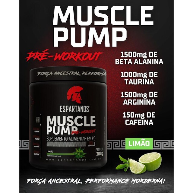 Pré Treino Muscle Pump Pre Workout 300g - Espartanos
