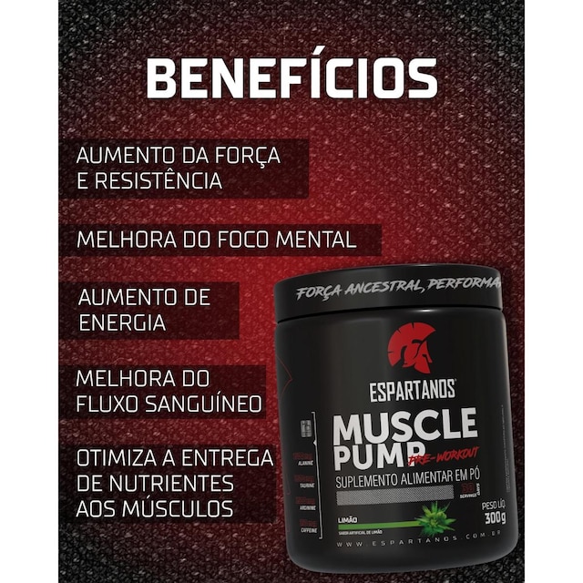 Pré Treino Muscle Pump Pre Workout 300g - Espartanos