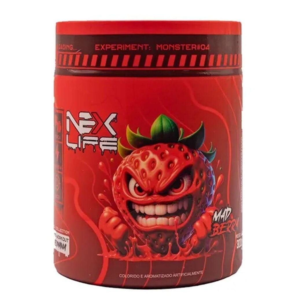 Pré Treino Nexmania - 300g Morango - Nex Life